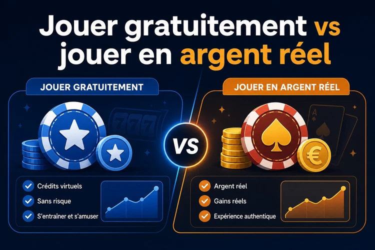 Jouer gratuitement vs jouer en argent réel